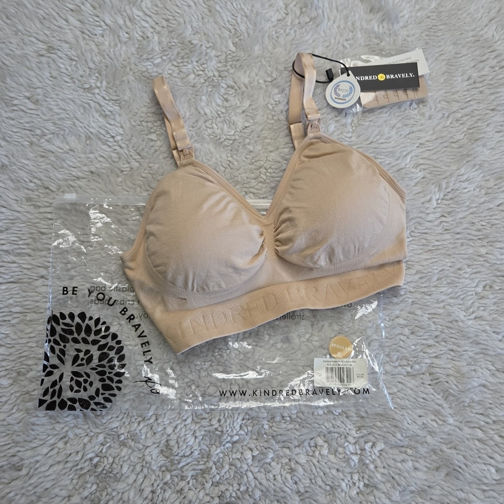 NWT Kindred Bravely Sublime Maternity & Nursing Bra Women's Medium Beige